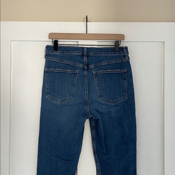 GAP Denim Cigarette High Rise Raw Hem Jeans in Dark Indigo Size 10L / 10 Long - Picture 9 of 14